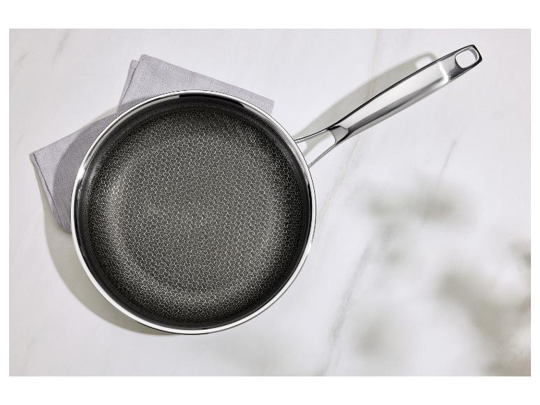 SILVERCREST® Premium-Edelstahlpfanne mit Wabenstruktur, Ø 24 cm