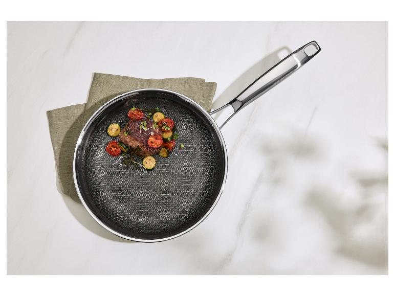 SILVERCREST® Premium-Edelstahlpfanne mit Wabenstruktur, Ø 24 cm